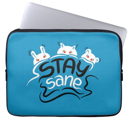 Bleibe Sane Funny Madness Typografy Laptopschutzhülle (Vorderseite)