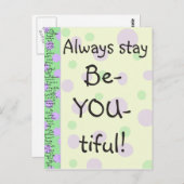 Bleibe, schön zu sein! postkarte (Vorne/Hinten)