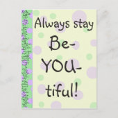 Bleibe, schön zu sein! postkarte (Vorderseite)