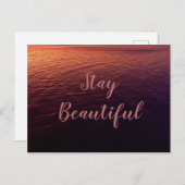 Bleibe Schöner Ozean Sonnenuntergang Postkarte (Vorne/Hinten)