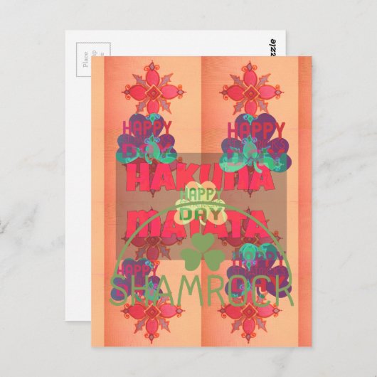 Bleibe segne Happy Saint Patrick's Day Hakuna Mata Postkarte (Vorne/Hinten)
