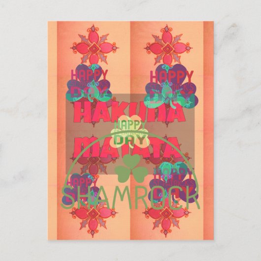 Bleibe segne Happy Saint Patrick's Day Hakuna Mata Postkarte (Vorderseite)