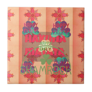 Bleibe segnen Happy St Patrick's Day Hakuna Matata Fliese