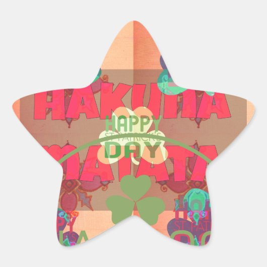 Bleibe segnen Happy St Patrick's Day Hakuna Matata Stern-Aufkleber (Vorderseite)