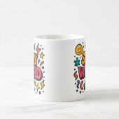 Bleibe seltsame Funky Retro Doodle-Tasse Kaffeetasse (Mittel)