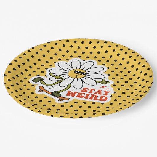 Bleibe seltsame Skateboarding Daisy Pappteller (Schrägansicht)