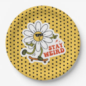 Bleibe seltsame Skateboarding Daisy Pappteller (Vorderseite)