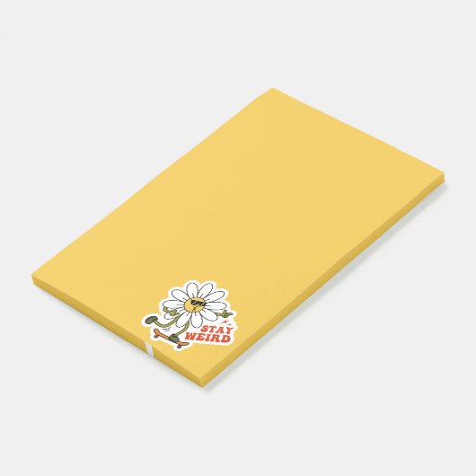 Bleibe seltsame Skateboarding Daisy Post-it Klebezettel (angewinkelt)