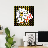 Bleibe seltsame Skateboarding Daisy Poster (Heimbüro)