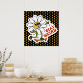 Bleibe seltsame Skateboarding Daisy Poster (Küche)
