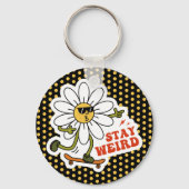 Bleibe seltsame Skateboarding Daisy Schlüsselanhänger (Vorderseite)