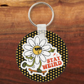 Bleibe seltsame Skateboarding Daisy Schlüsselanhänger (Vorderseite)