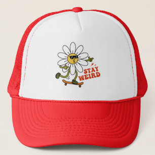 Bleibe seltsame Skateboarding Daisy Truckerkappe