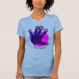 Bleibe seltsames Hand Eyes Halloween T-Shirt