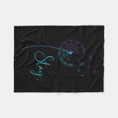 Bleibe Semicolon Aquamarin &amp; Lila Dandelion Su Fleecedecke (Vorderseite (Horizontal))