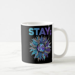 Bleibe Semicolon Leopard Sonnenblumen Suizid Präve Kaffeetasse