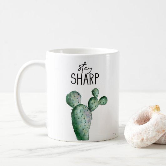Bleibe Sharp Cactus Kaffeetasse (Mit Donut)