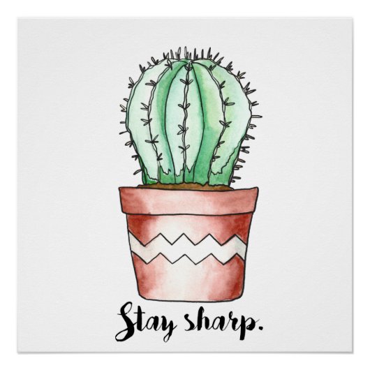 Bleibe Sharp Cactus Poster (Vorderseite)