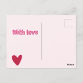 Bleibe sicher! Big Pink Heart - Corona Ermutigung Postkarte (Rückseite)