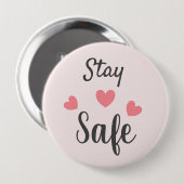 Bleibe Sichere Liebe Herz Button (Vorne & Hinten)