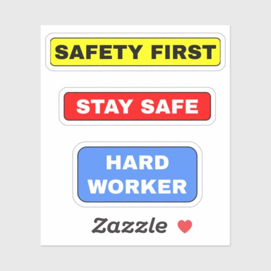 Bleibe sicherer Hardhat - Einfache Hard Worker Aufkleber (Blatt)