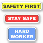 Bleibe sicherer Hardhat - Einfache Hard Worker Aufkleber (Vorderseite)