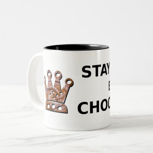 Bleibe Sie essen Schokolade ruhig Zweifarbige Tasse (Vorderseite Links)