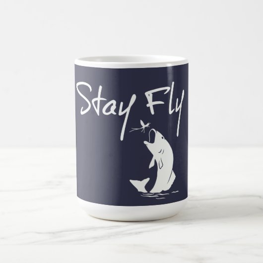 Bleibe Sie Fliegen-lustiges Fischen Kaffeetasse (Mittel)