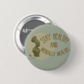 Bleibe Sie gesunden Ozeanblauknopf Button (Vorne & Hinten)