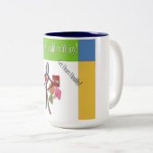 "Bleibe Sie in der Form" Tasse (VorderseiteRechts)