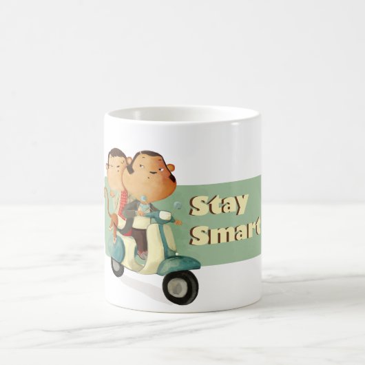 Bleibe Sie intelligente Roller-Affen Kaffeetasse (Mittel)