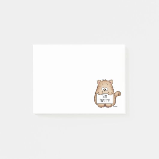 Bleibe Sie Pawsitive - Post-Itanmerkungen für Post-it Klebezettel (Vorderseite)