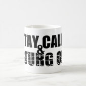 Bleibe Sie Ruhe u. Sturg auf em-weiß Sturg - Kaffeetasse (Mittel)