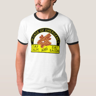 Bleibe Sie ruhig, essen Sie Speck-Shirt T-Shirt