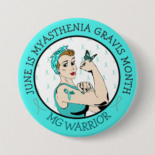 Bleibe Sie starken Myasthenia Gravis Krieger-Knopf Button
