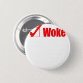 Bleibe Sie weckte Karo-Posten Button (Vorne & Hinten)