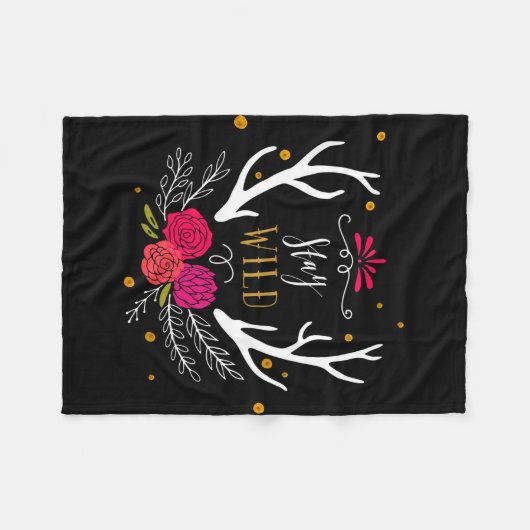 Bleibe Sie wild Fleecedecke (Vorderseite (Horizontal))