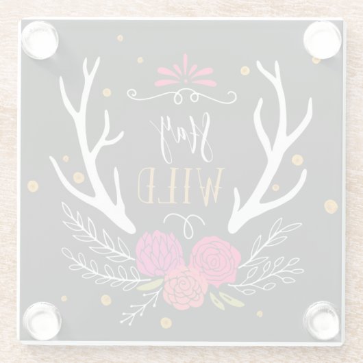 Bleibe Sie wild Glasuntersetzer (Rückseite)