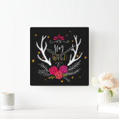 Bleibe Sie wild Quadratische Wanduhr (Zuhause)