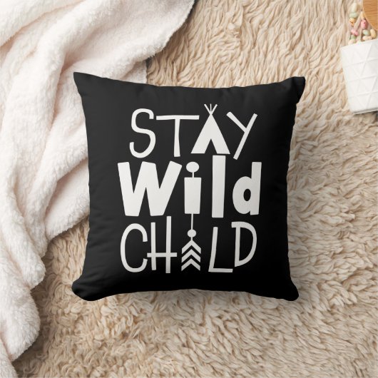 Bleibe Sie wildes Kind Kissen (Decke)