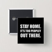 Bleibe Sie Zuhause auch Peopley Button (Vorne & Hinten)