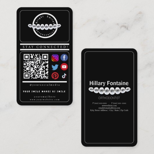 Bleibe Social Media Business Card Visitenkarte (Vorne/Hinten)