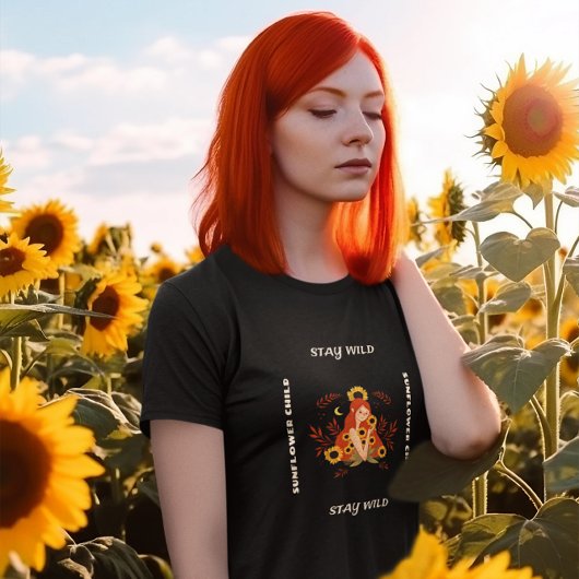 Bleibe Sonnenblumenkind Motivierend T-Shirt