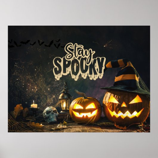 Bleibe Spooky Beängstigend Halloween Night Holiday Poster (Vorne)