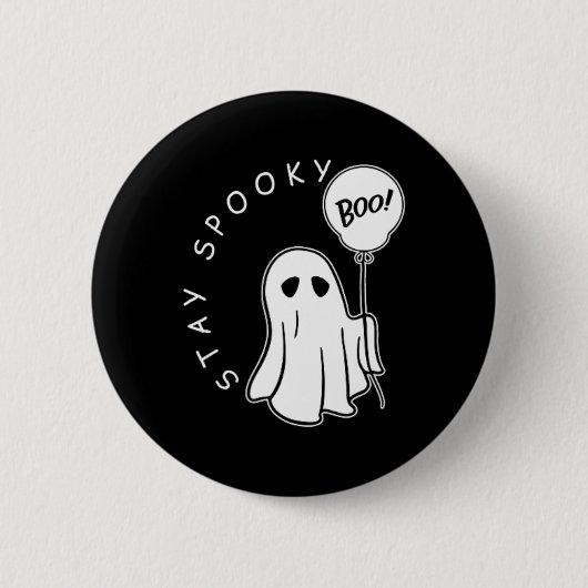 Bleibe Spooky Boo Niedlich Ghost Halloween Spooky Button (Vorderseite)