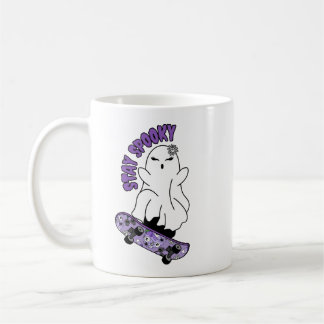 "Bleibe Spooky"-Geist auf einem Skateboard - Cool  Kaffeetasse