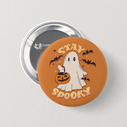 Bleibe Spooky Ghost Button (Vorne & Hinten)