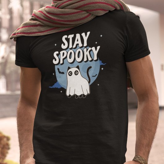 Bleibe Spooky Ghost Cat T-Shirt