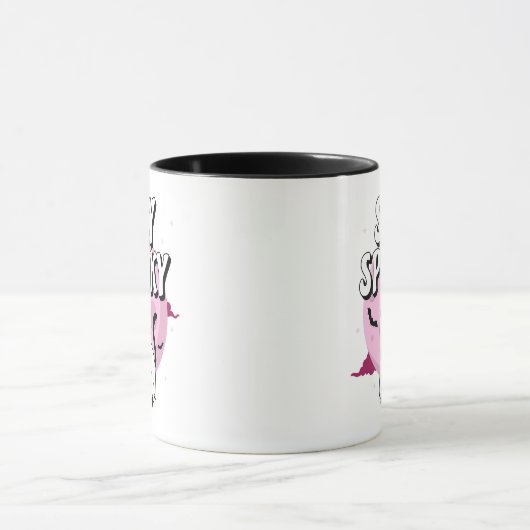 Bleibe Spooky Ghost Cat Tasse (Zentrum)