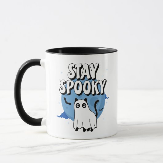 Bleibe Spooky Ghost Cat Tasse (Links)